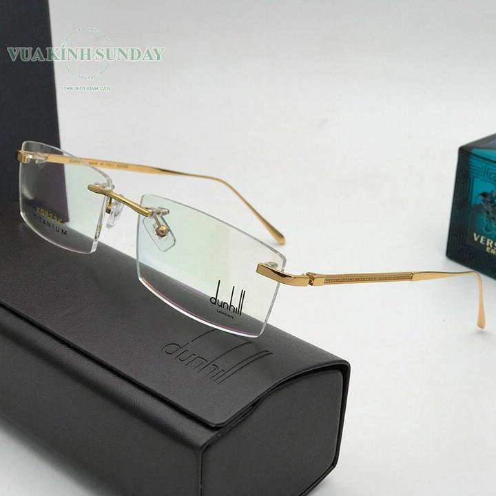 Gọng kính cận titanium mạ vàng dun hill TT18