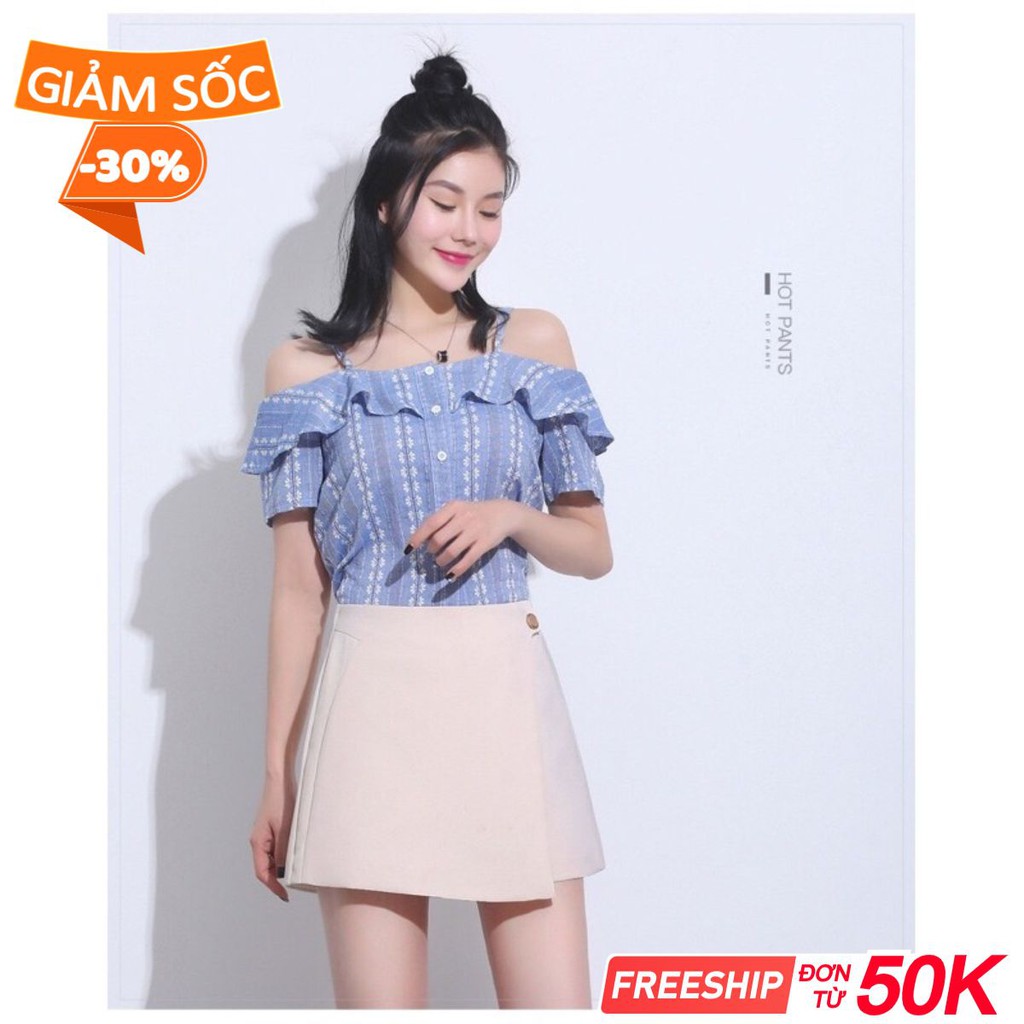 Quần giả váy chữ A phối cúc xmtk106 sooc váy ngắn