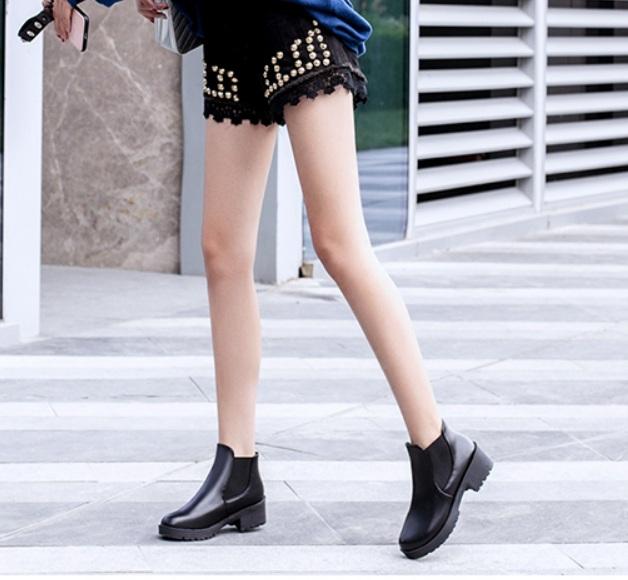 Giày boot chelsea nữ trơn 4 phân cá tính, nhẹ, mang êm S402
