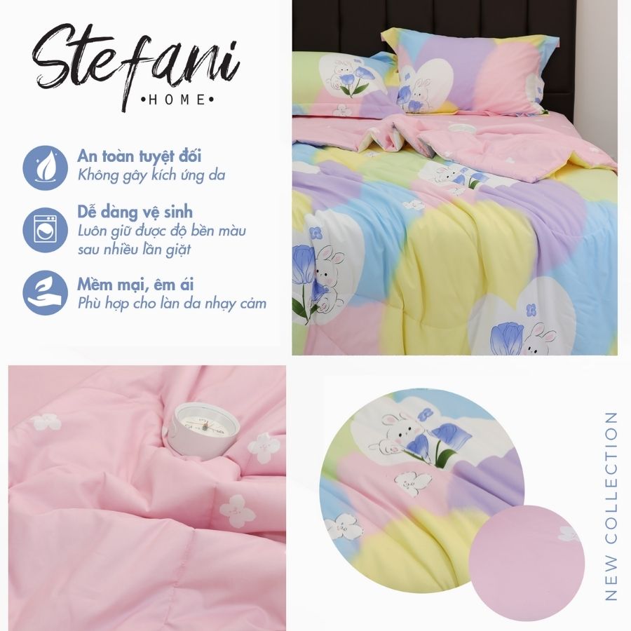 Stefani 5-piece set bed sheet with quilt cover-st200046-cotton bedding set