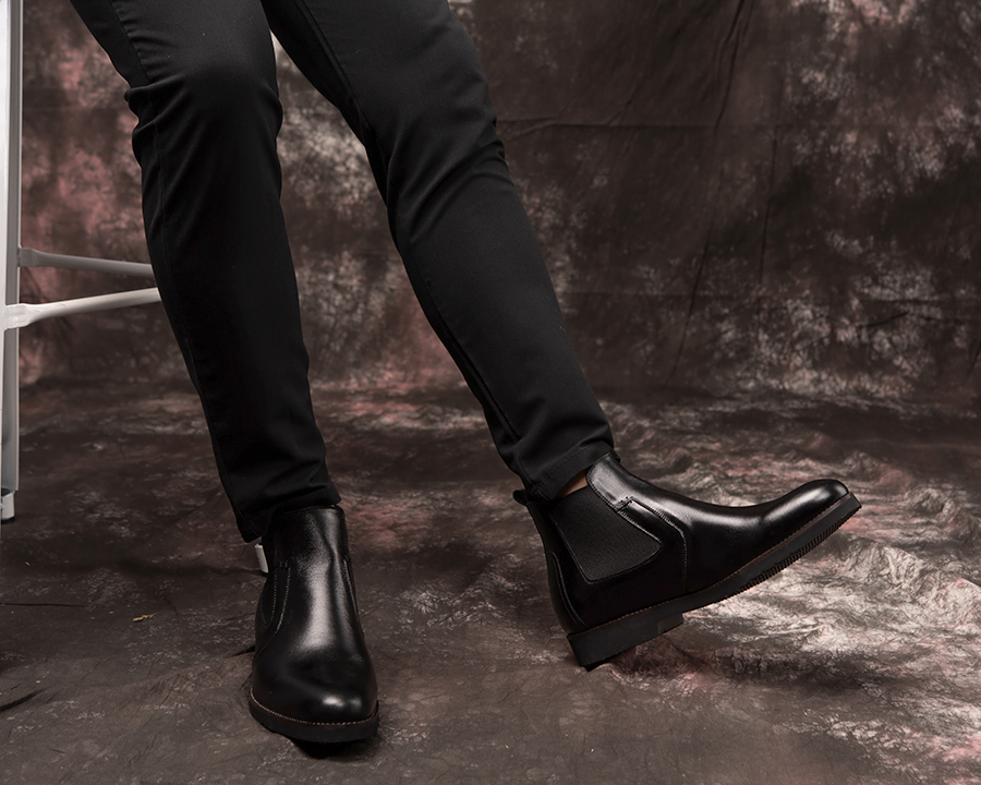 [7CM] Giày Chelsses Boots nam T&TRA S1077 Nâu Tối - Nhẹ Như Dép