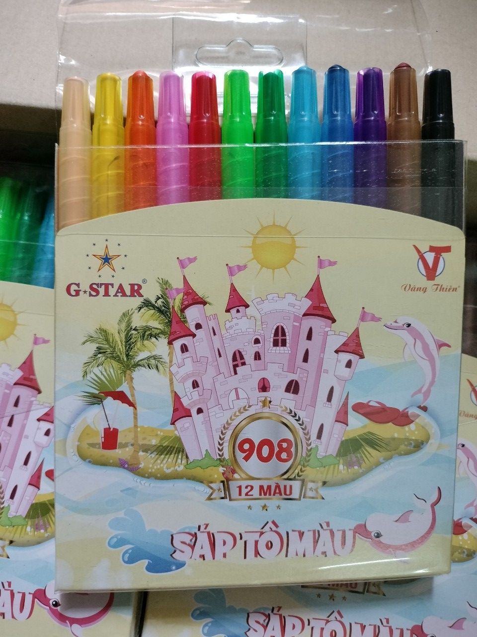 Sáp vặn 12 màu g*star mã 908/ sáp tô màu dành cho bé