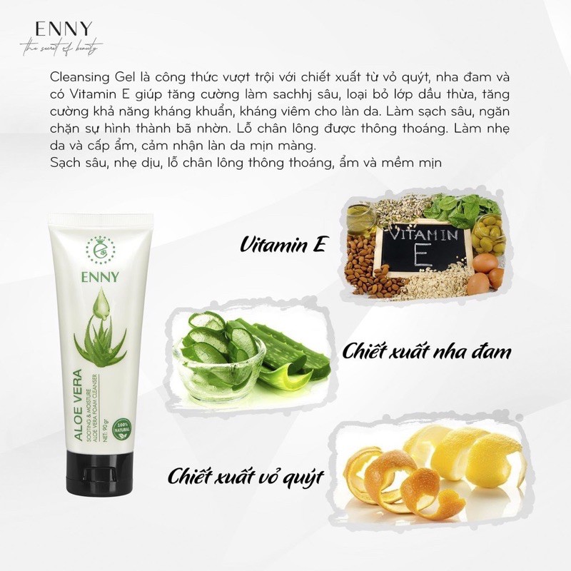 Combo Face Enny X4 Kèm sữa rửa mặt Enny lớn