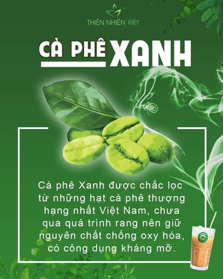 1 hộp cà phê xanh lớn 30 gói