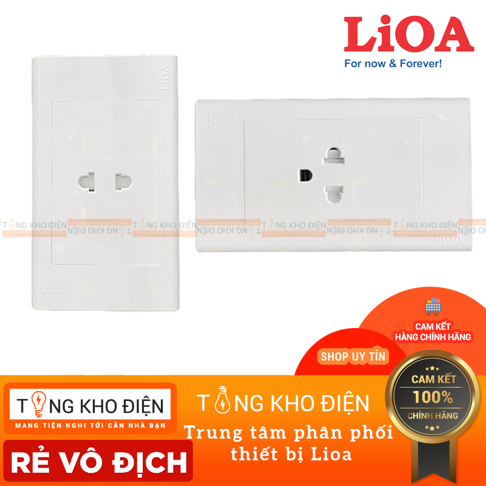 Mặt 1 ổ cắm LiOA (âm tường + lắp nổi)