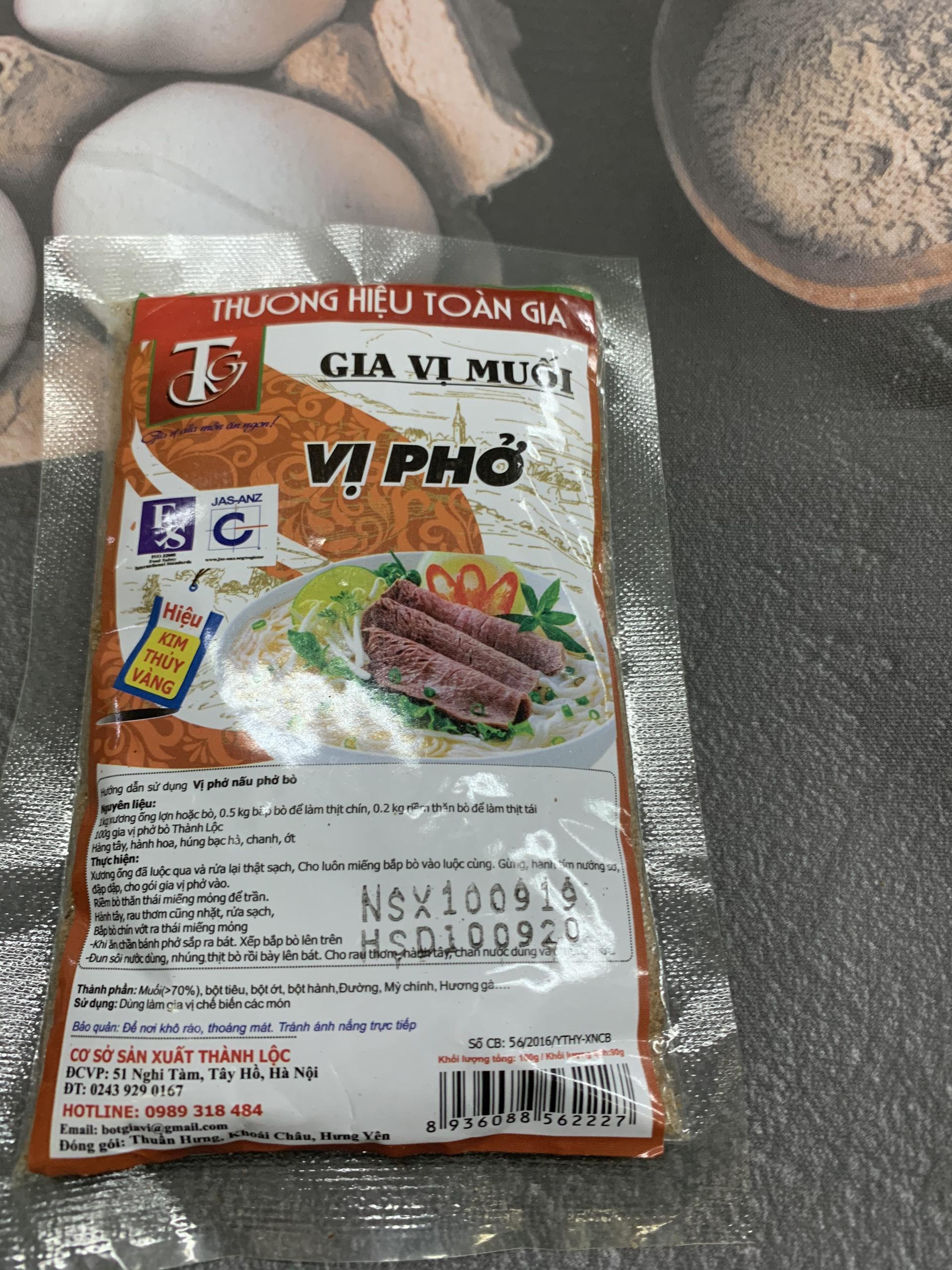 Combo 5 gói Vị phở nấu phở bò 100g/ gói