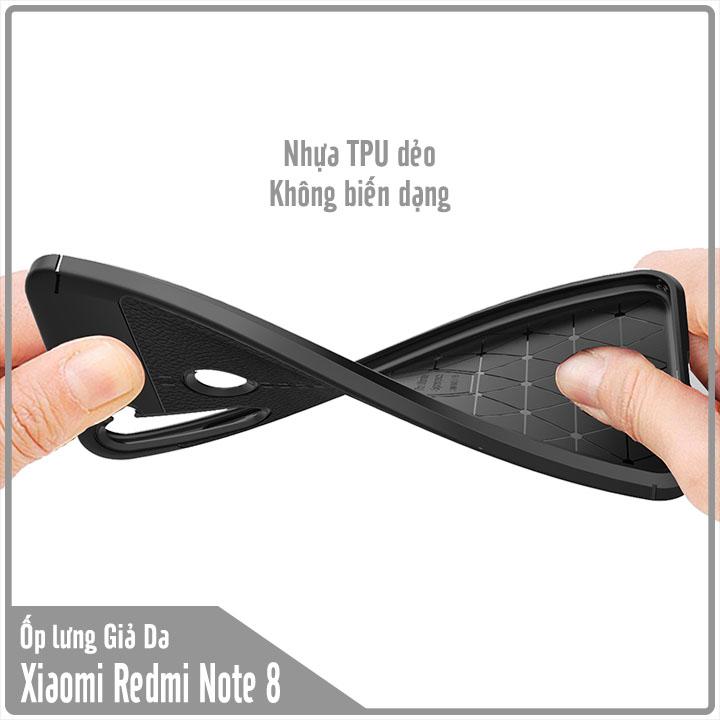 Ốp lưng cho Xiaomi Redmi Note 8 Giả da chống sốc Auto Focus