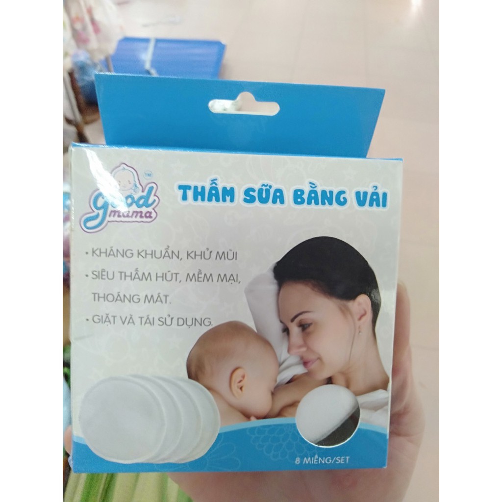 Miếng lót thấm sữa bằng vải good mama (hộp 8miếng)