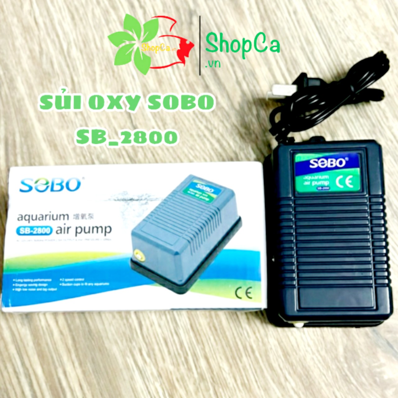 Combo máy sủi oxy 1 vòi, dây oxi, cục sủi cho hồ cá