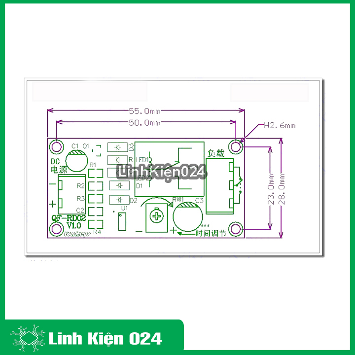 (XẢ HÀNG) Module tạo trễ NE555 đóng cắt relay 12vdc thời gian 0-60s