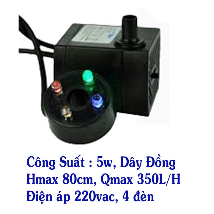 bơm chìm mini tiểu cánh có đèn led