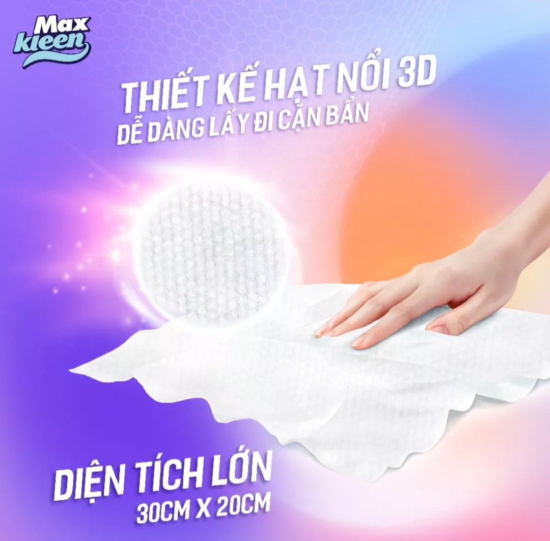 Maxkleen - Khăn Ướt Lau Bề Mặt Đa Năng Maxkleen (Bịch 30 miếng)