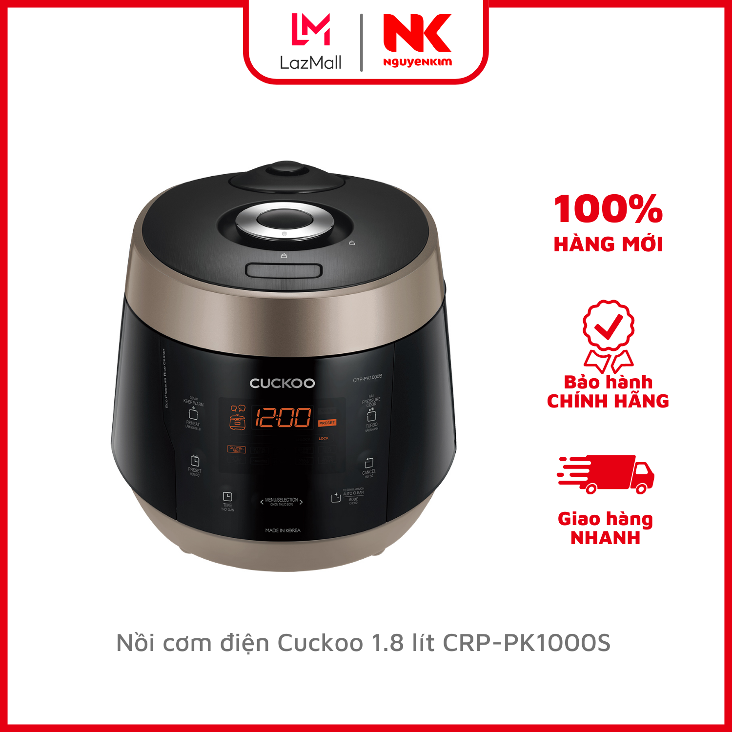 Nồi cơm điện cuckoo 1.8 lít crp-pk1000s