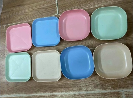 SÉT 8 ĐĨA LÚA MẠCH CHỮ NHẬT MÀU PASTAL SIÊU XINH