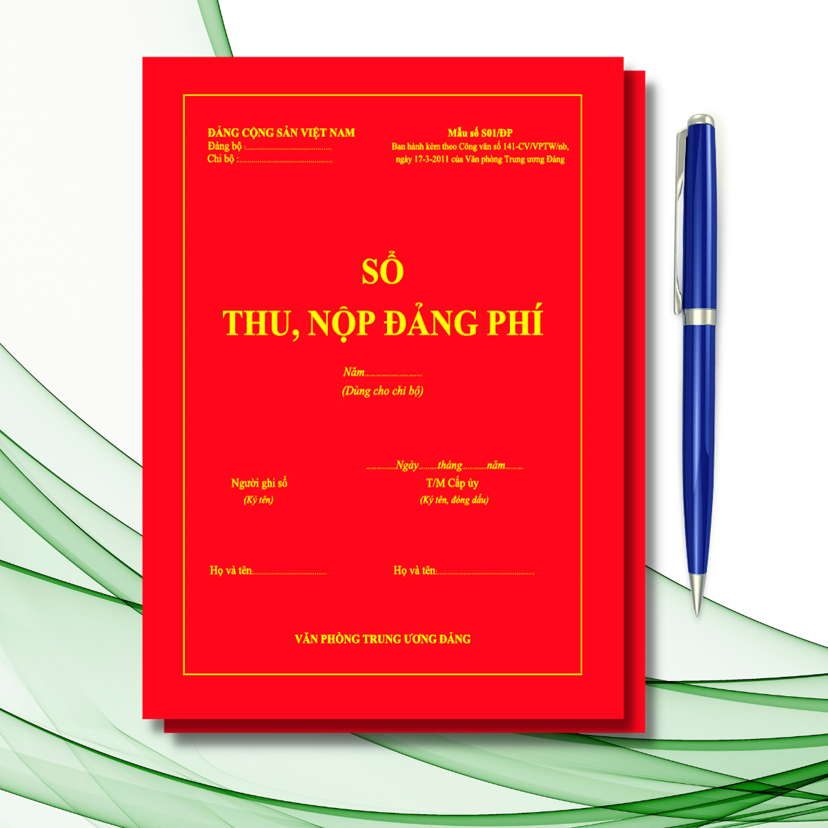 Sổ thu, nộp đảng phí mẫu số S01/ĐP