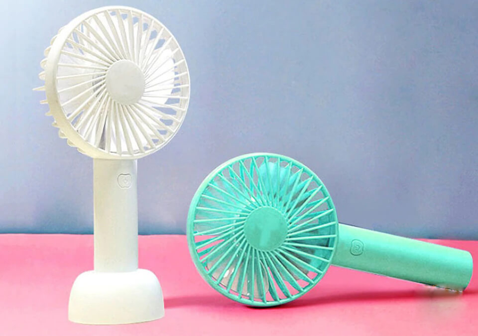 Quạt Tích Điện Mini Cầm Tay 3 Chế Độ Gió