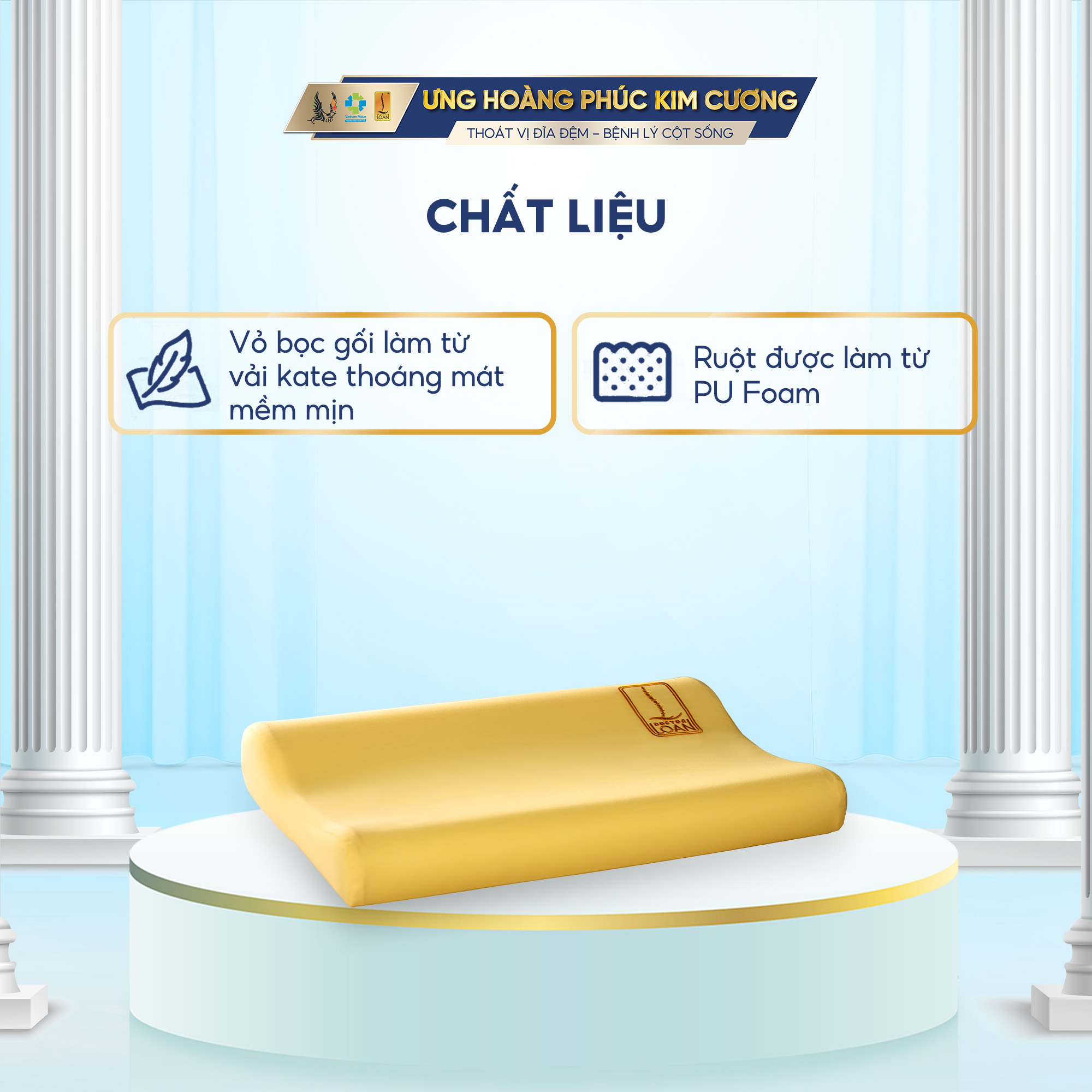 GỐI SƠ SINH DOCTORLOAN CHO BÉ TỪ 0 - 3 TUỔI