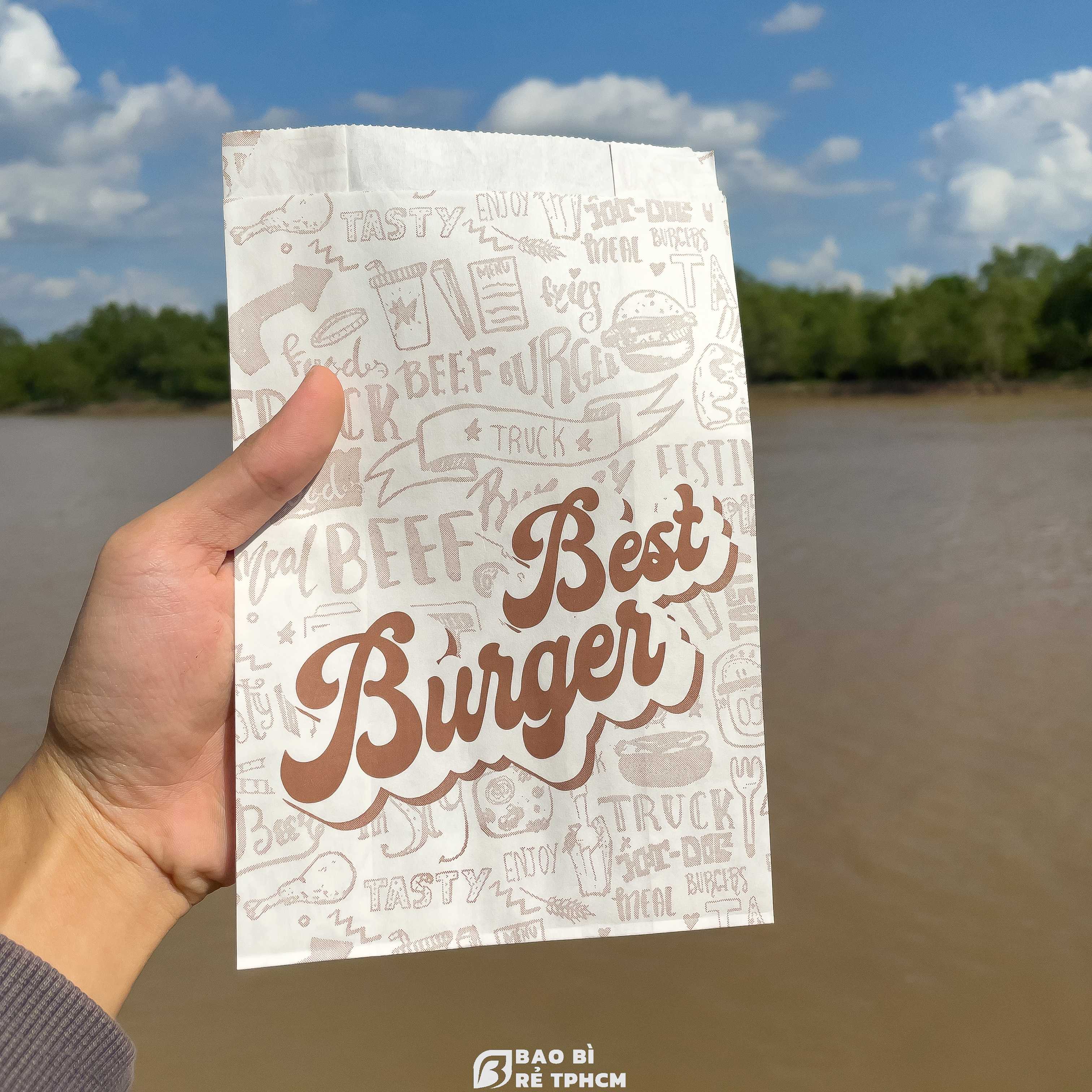 Túi Giấy Đựng Bánh Hamburger Mẫu Mới 100 Túi