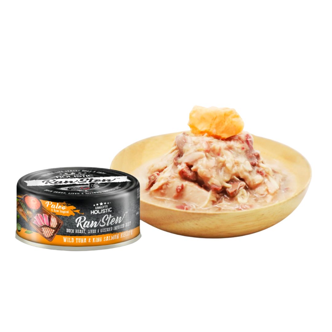 Pate Thức Ăn Ướt Cho Chó/Mèo Absolute Holistic Cá Ngừ - Raw Stew - Lon 80G