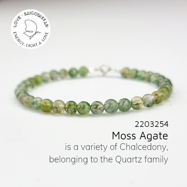 [HCM] BÁN CHẠY 2012250 Vòng tay hộ mệnh đá Moss Agate thiên nhiên  Saigonistar, CTjade.vn