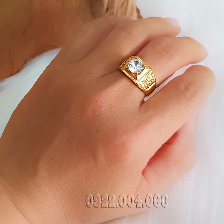 Nhẫn nam mặt đá xoàn trắng NZ1428