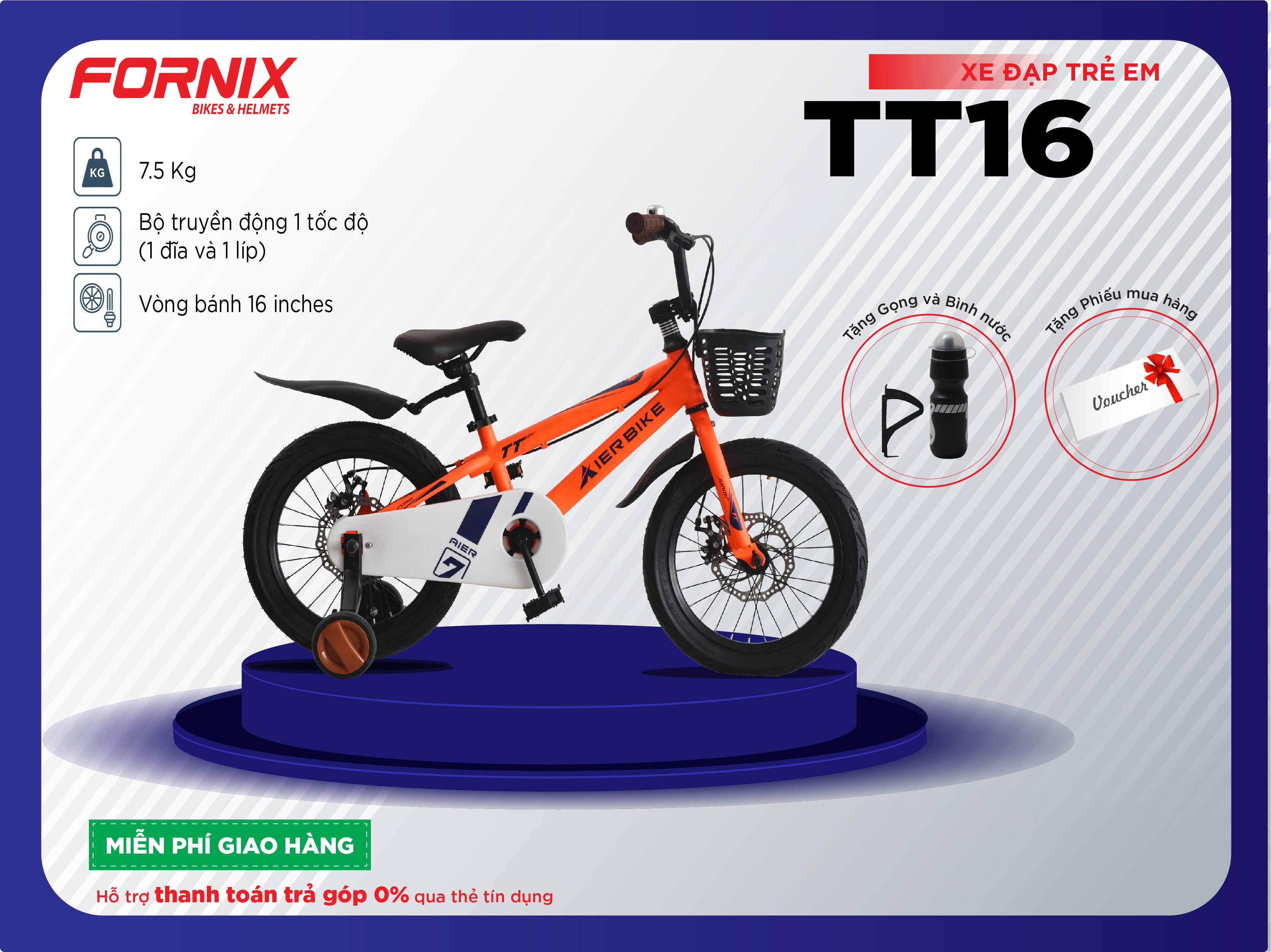 Xe đạp trẻ em TT16 Chắc Chắn Cho Bé