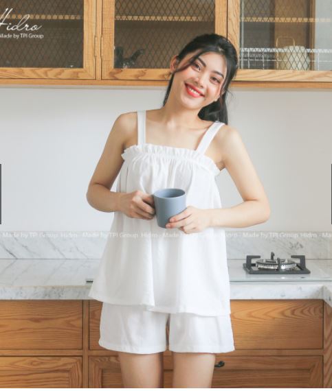 Bộ đồ ngủ nữ hai dây chất đũi siêu mềm mát