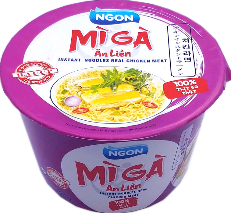 Mì gà ăn liền NGON có thịt đùi gà thật Combo 6 tô