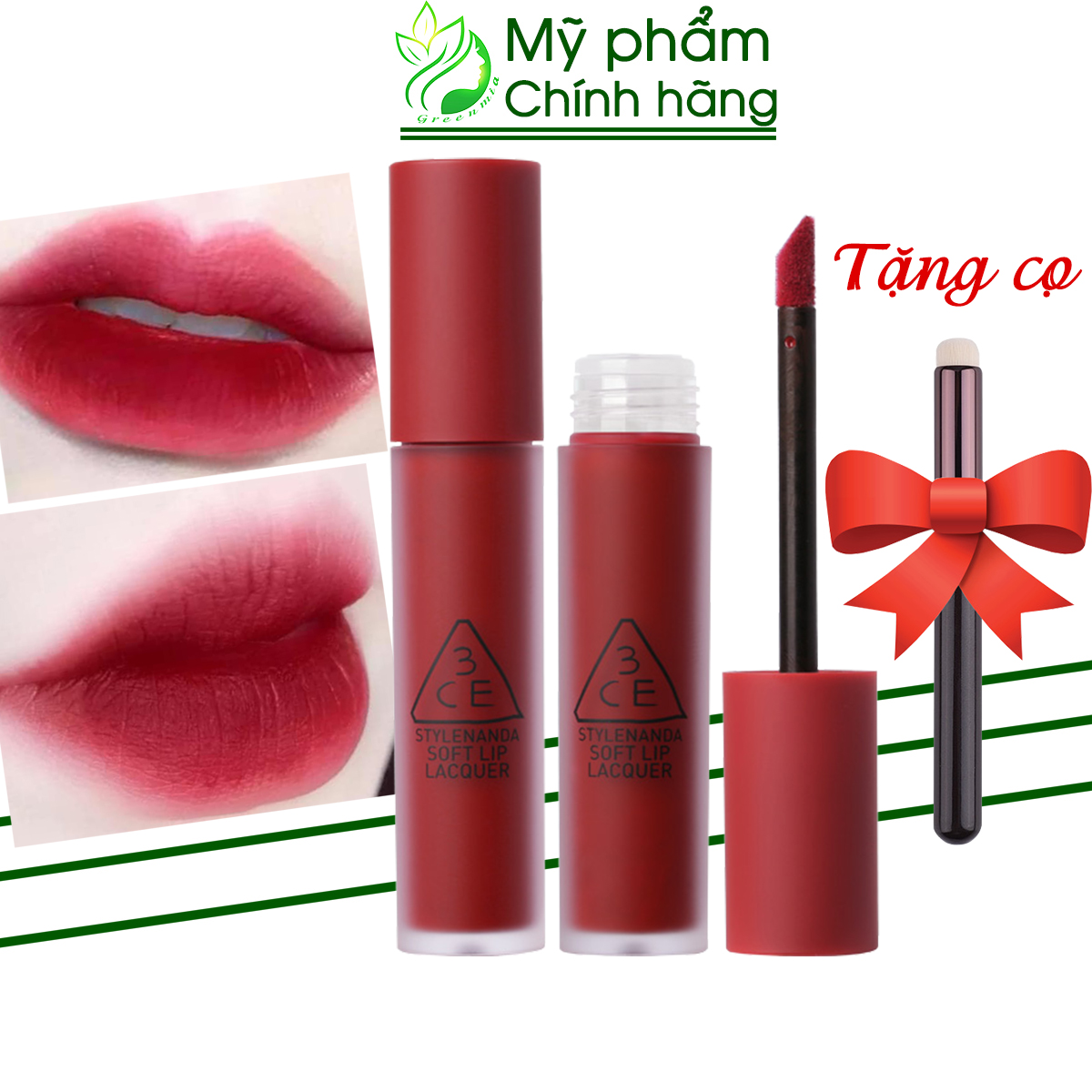 Son 3ce lacquer change mode đỏ lạnh mịn lì tôn da 3ce soft lip lacquer 4ml