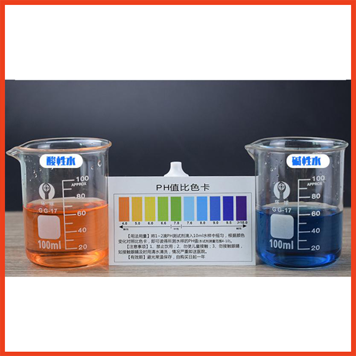 Dung dịch test pH kiểm tra nguồn nước - Thuốc thử ph, dung dịch thử ph 4-10 kèm 1 gói quỳ tím 80 miếng thử