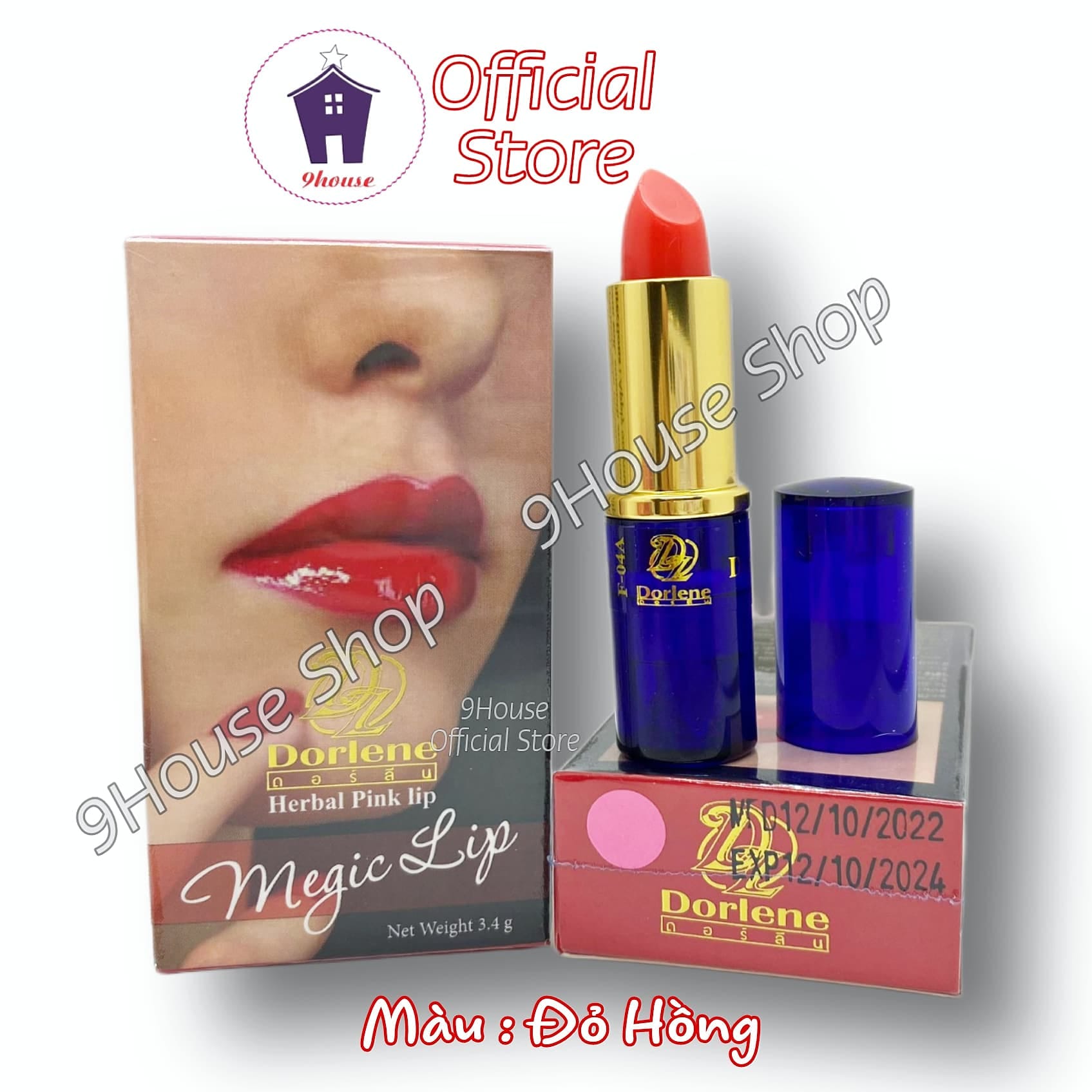 01 Son Sâm Giảm Thâm Môi Dorlene Herbal Pink Lip Thailand
