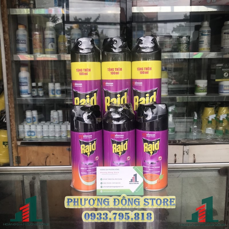 Bình xịt muỗi, côn trùng Raid (600ml - 700ml)