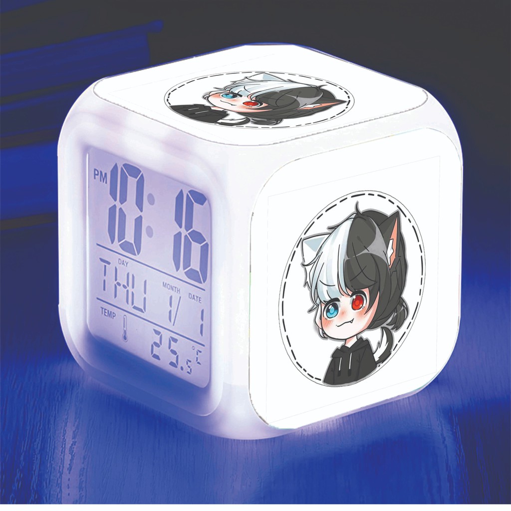 Đồng hồ báo thức HERO TEAM Simmy Phong cận Siro Mr Vịt Sammy Đào Timmy Kairon Timy Kamui đổi màu đèn led game chibi