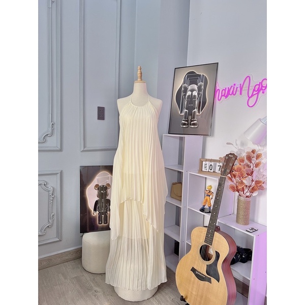 Sét đầm maxi đi biển dập ly 3 màu - Maxi Ngọc Lan
