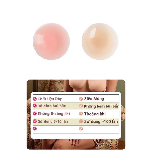 Miếng dán ngực silicon nhiệt tự thân EBLIN dán ti siêu mỏng ôm khít bền đẹp( Hàng cao cấp)