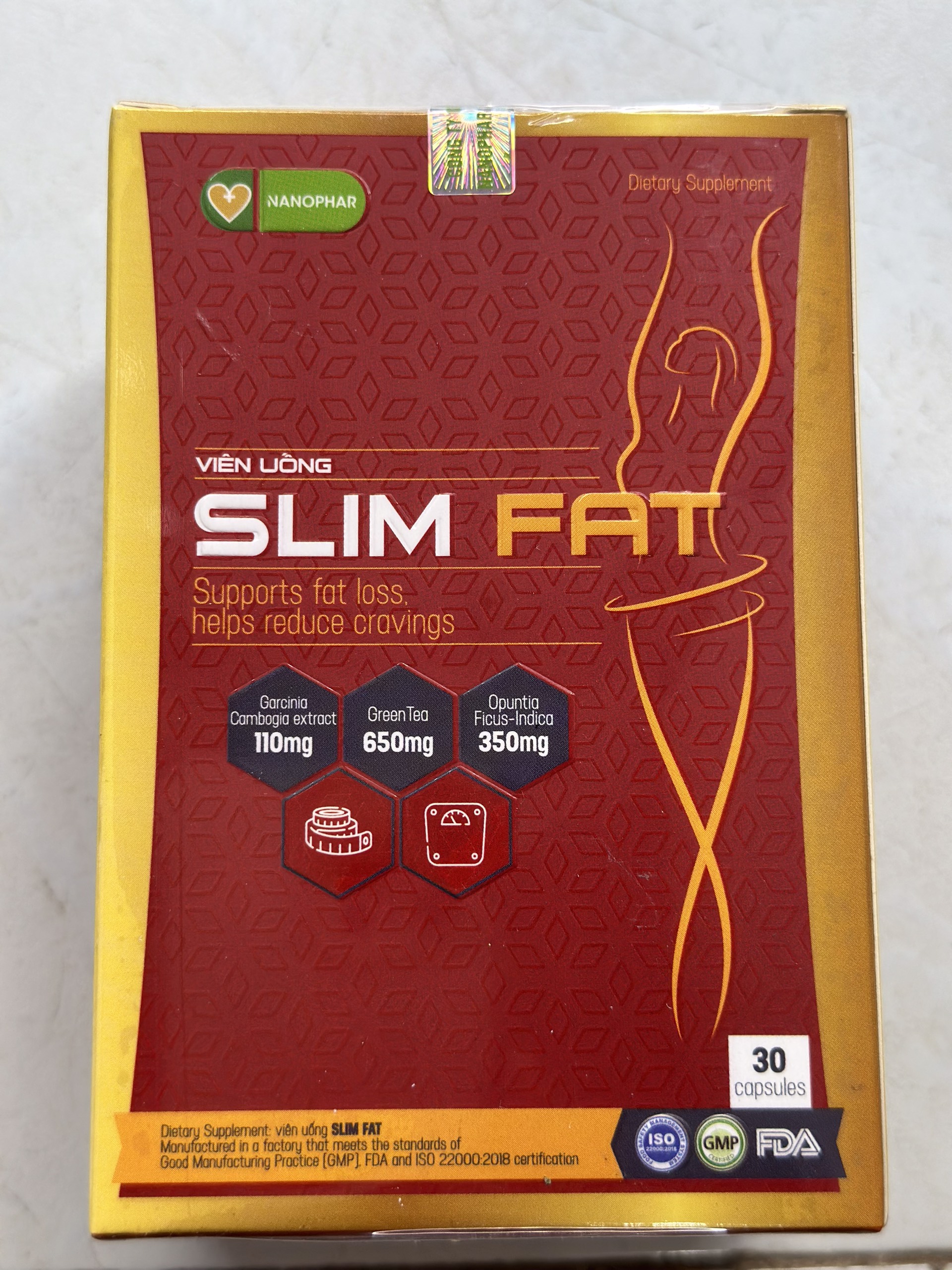(CHÍNH HÃNG) GIẢM CÂN GIẢM MỠ SLIM FAT ( HỘP 30 VIÊN )
