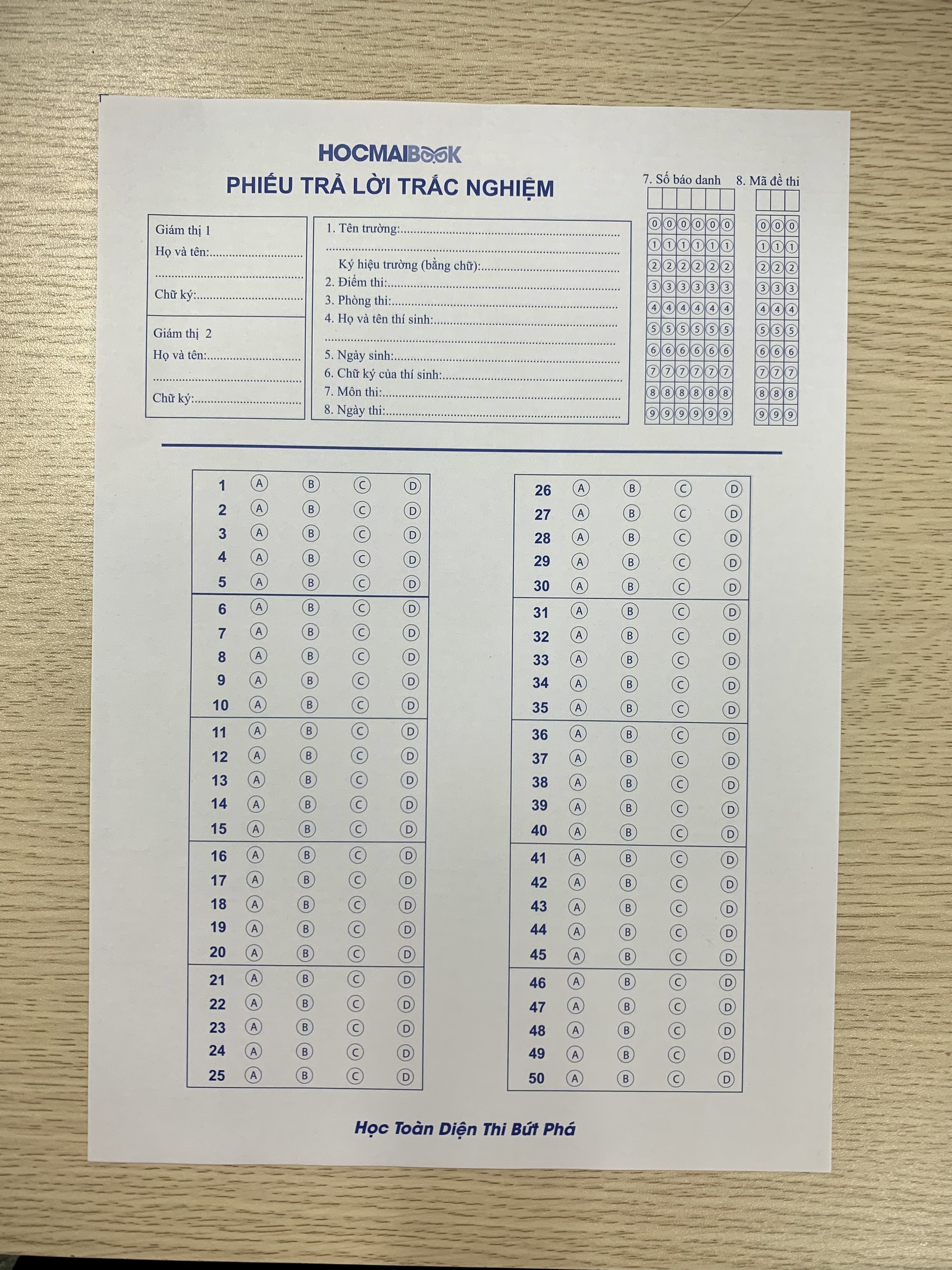 Set 15 phiếu làm bài trắc nghiệm - HOCMAI