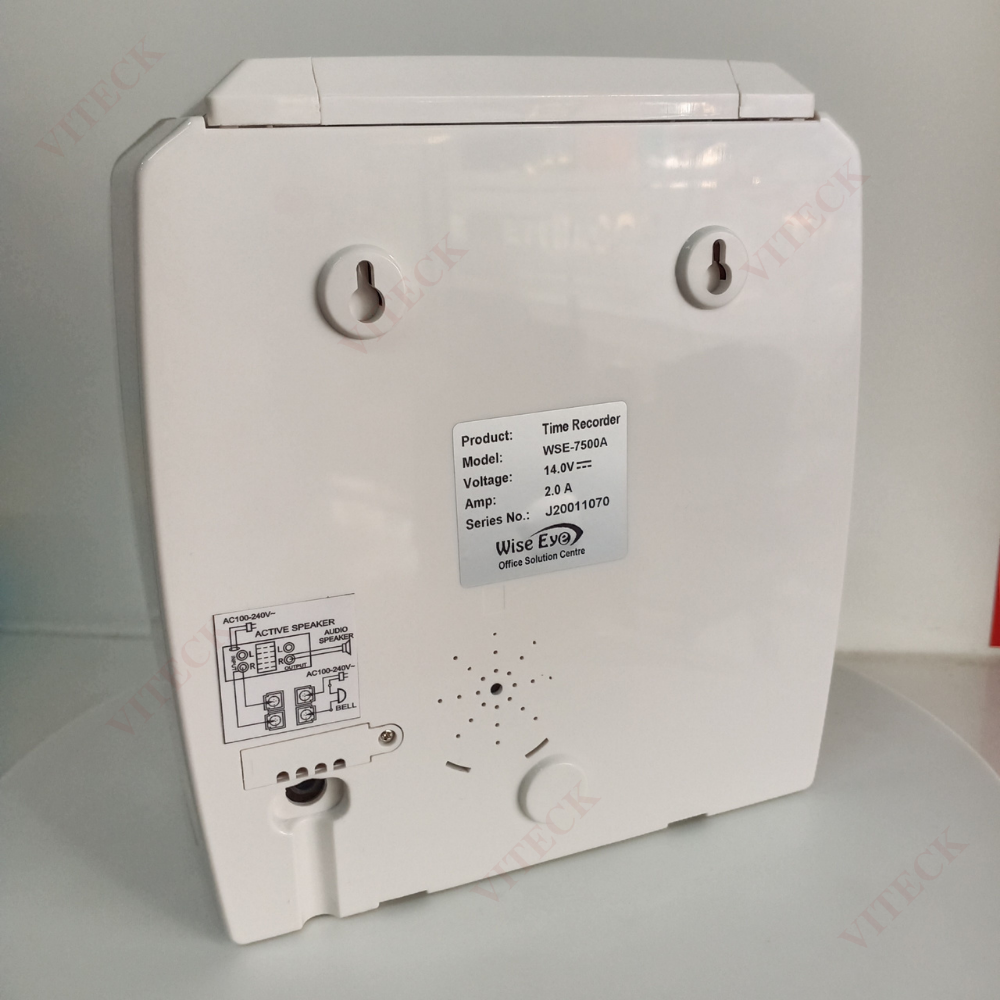 Máy Chấm Công Thẻ Giấy WISE EYE WSE-7500A (Có pin sạc dự phòng) - Tặng 2 xấp Giấy Chấm Công (1 xấp 100 thẻ )