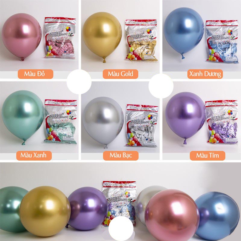 Set 5 bóng siêu nhũ chrome ( đủ size)