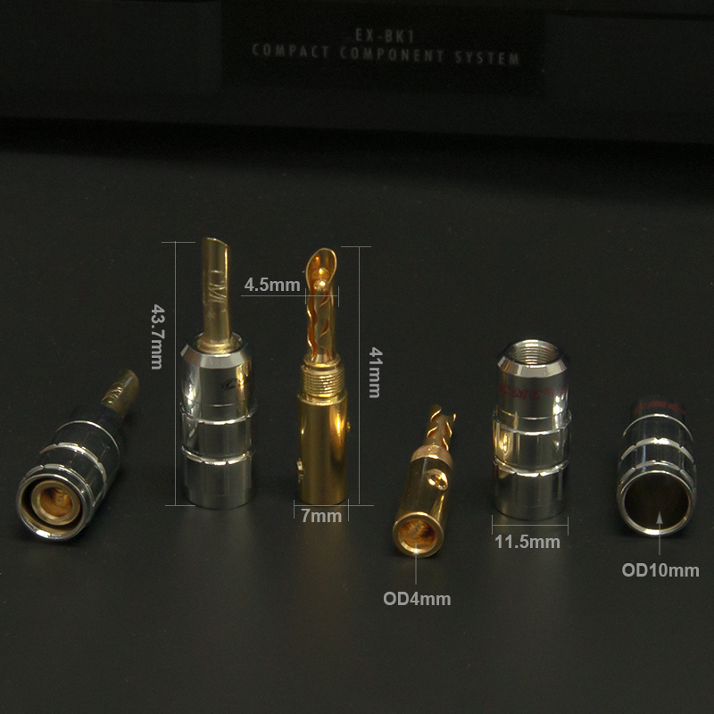 Rắc Loa bắp chuối răng cưa nhân đồng mạ vàng mạ rhodium và đồng nguyên bản 4 chiếc