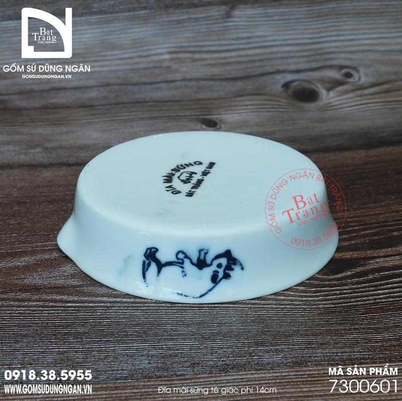 Đĩa mài sừng gốm sứ Bát Tràng