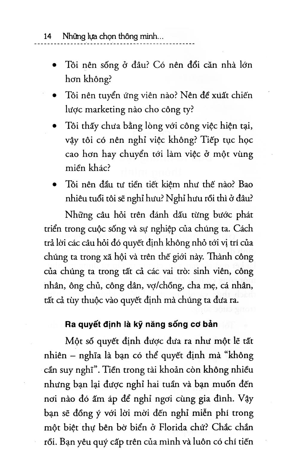 Những lựa chọn thông minh