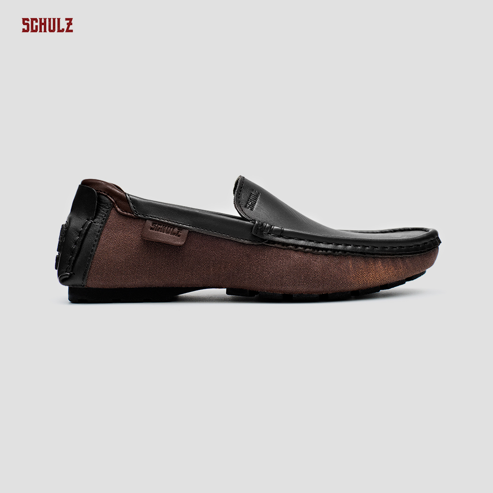 Giày Da Loafer Phối Vải Schulz L1-III19DEN
