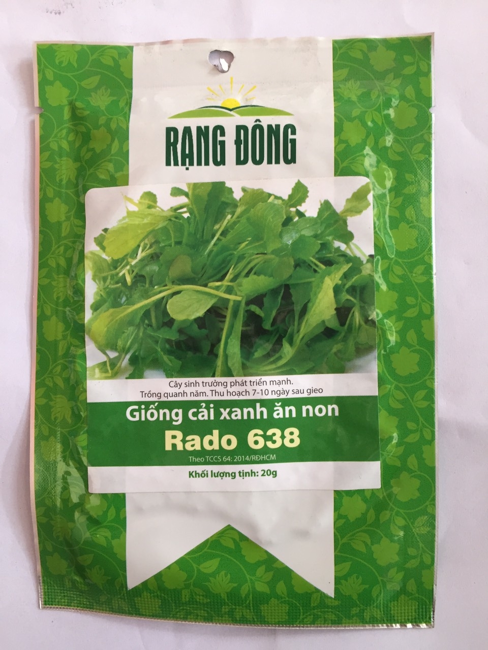 Hạt giống cải xanh ăn non gói 20gr - rado 638