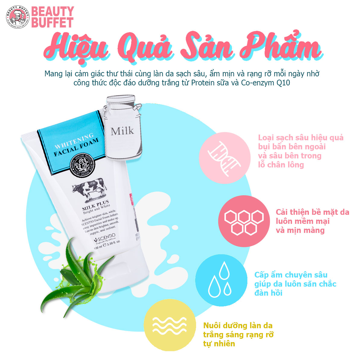 Sữa rửa mặt con bò Scentio Milk Plus Beauty Bufet Thái Lan 100ml