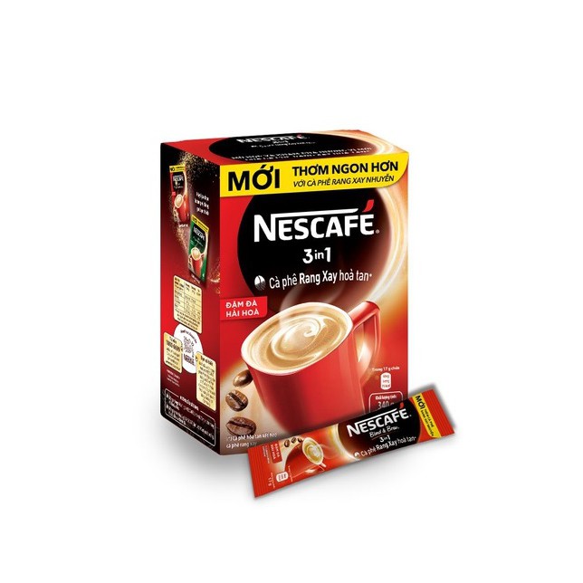 [HCM]NESCAFÉ 3in1 Cà Phê Rang Xay Hòa Tan Đậm Đà Hài Hòa (20 gói x 17g)