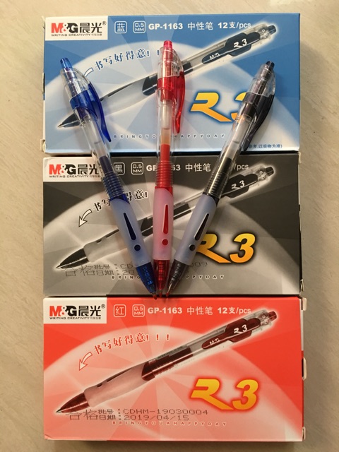 Combo 12 bút M&G Dạng Bấm 1163 loại 1