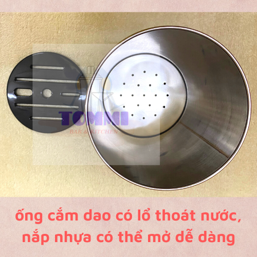 Ống Cắm Dao Inox Tròn Đựng Dao Pha Chế - Dụng Cụ Pha Chế
