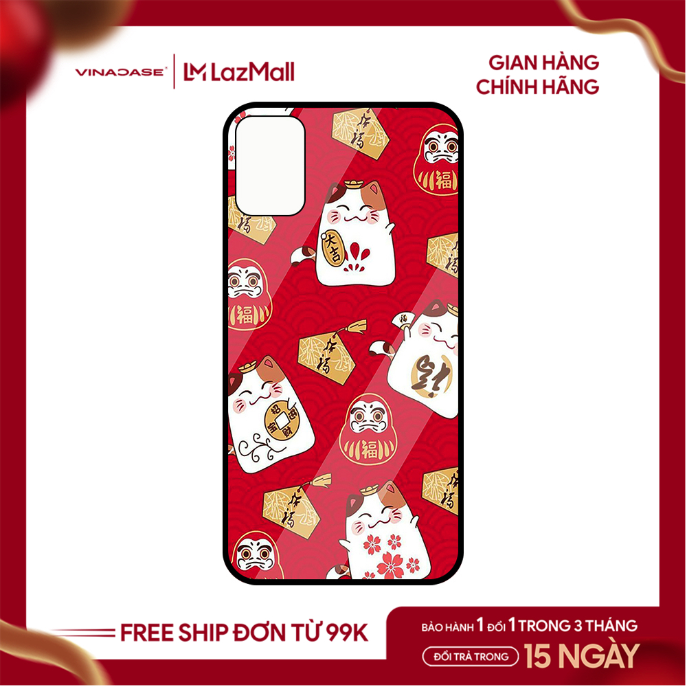 Ốp lưng Vina Case Samsung J730/J7 Prime/A51/A53/A70/A71/M51..... Ốp tết mèo thần tài kính cường lực