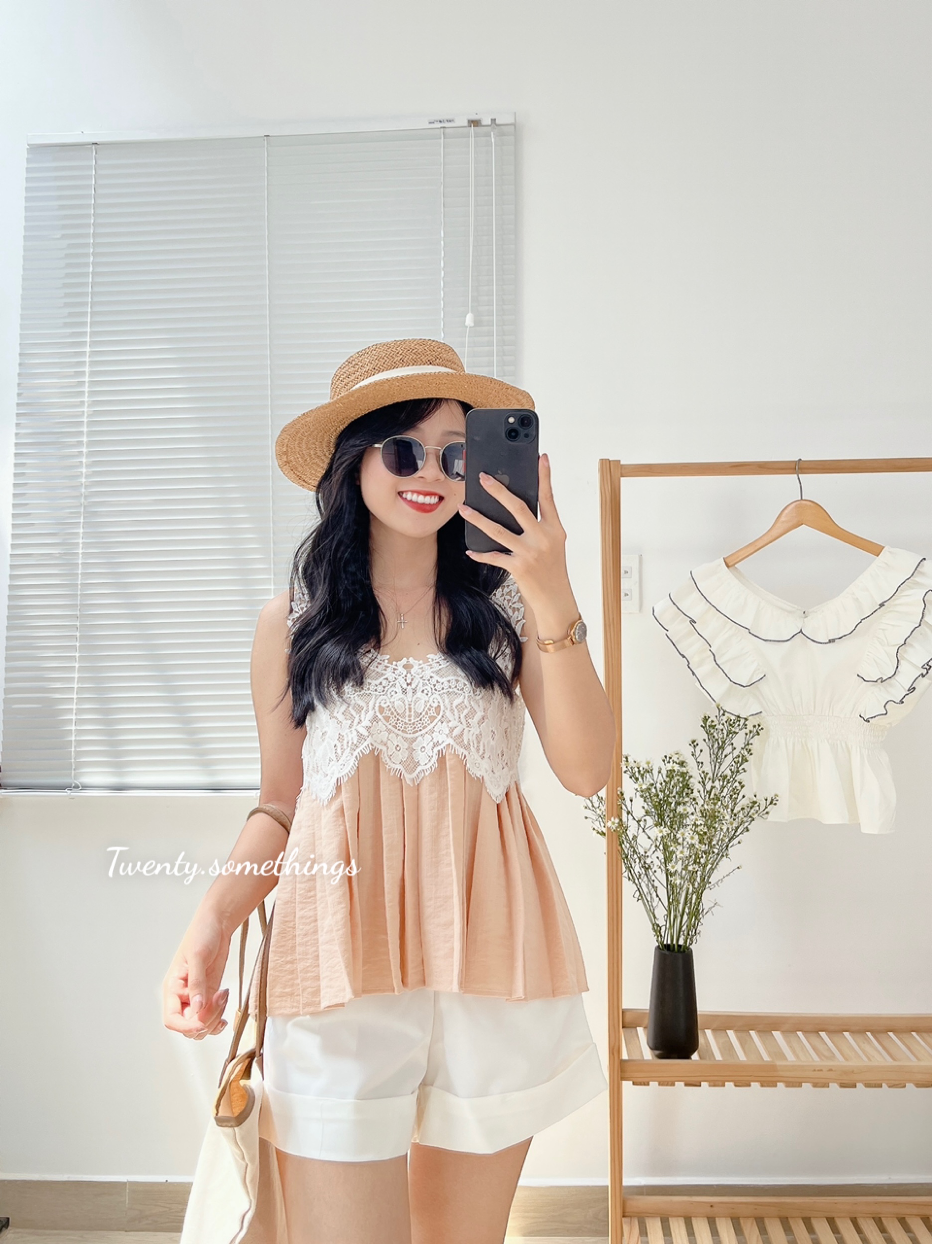 Áo Sát Nách Xếp Ly Phối Ren (ảnh thật/video/sẵn)